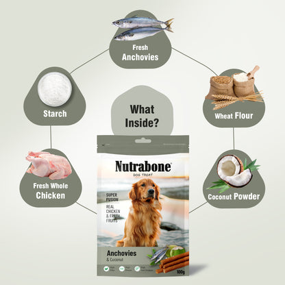 Nutrabone Anchovies & Coconut Dog Treat 100gm