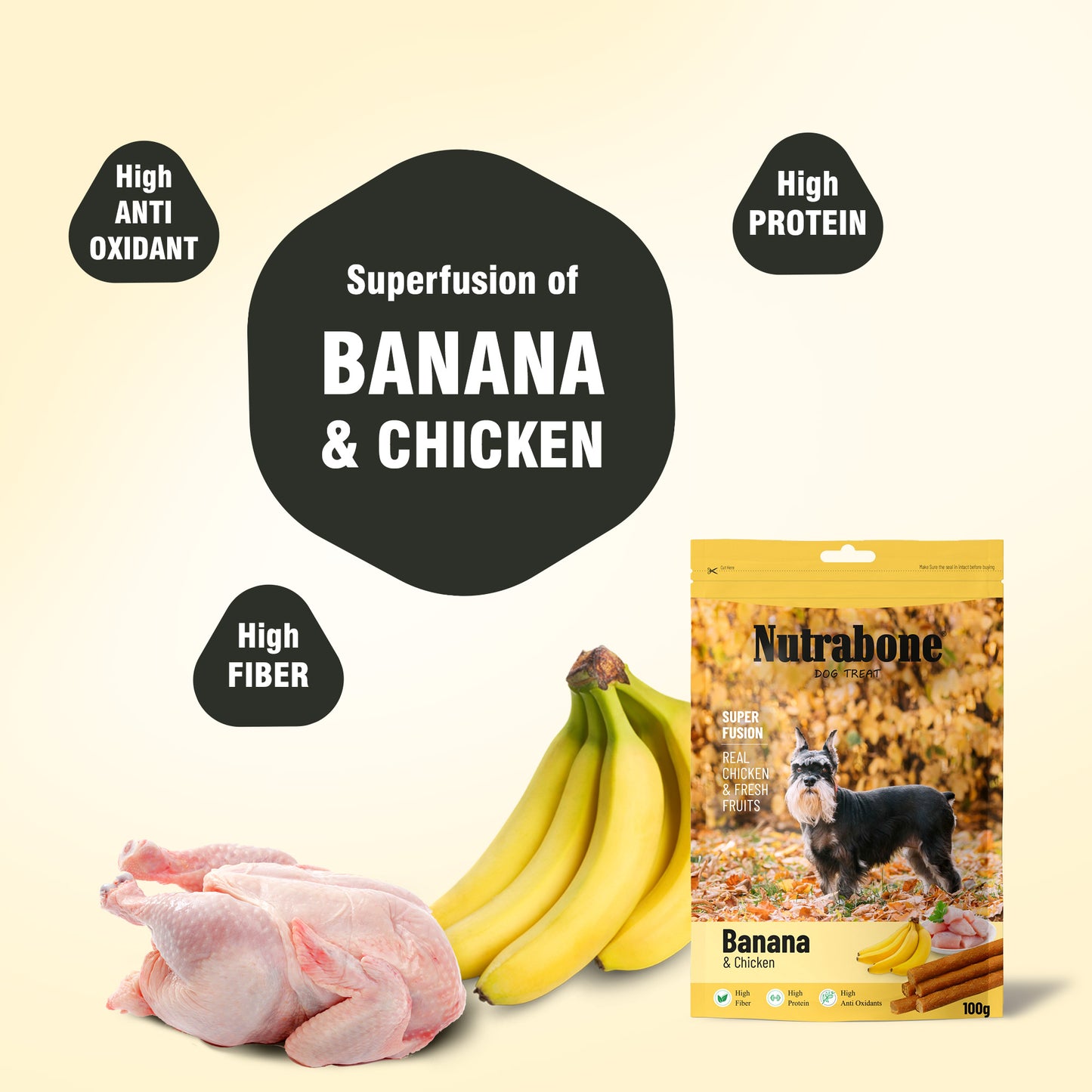 Nutrabone Banana & Chicken Dog Treat 100gm