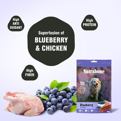 Nutrabone Blueberries & Chicken Dog Treat 100gm