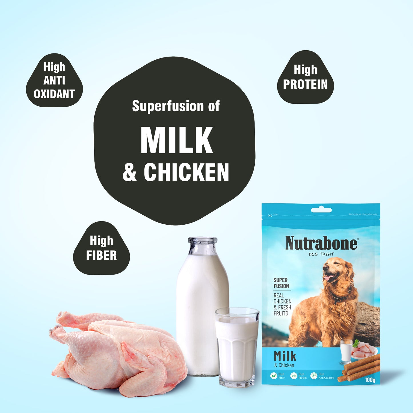 Nutrabone Milk & Chicken Dog Treat  100gm