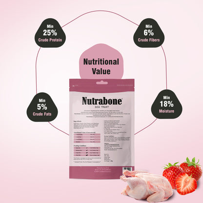 Nutrabone Strawberry & Chicken Dog Treat 100gm