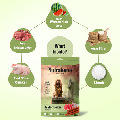 Nutrabone Watermelon & Chicken Dog Treat 100gm
