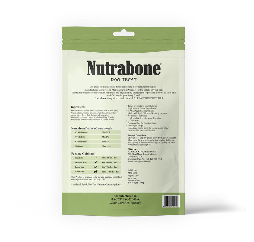 Nutrabone Watermelon & Chicken Dog Treat 100gm